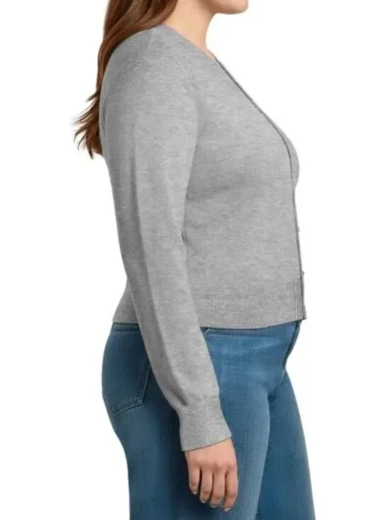 NEW GAP Womens Crewneck Cardigan Sweater NWT XXL 100% Cotton Gray - Picture 5 of 12